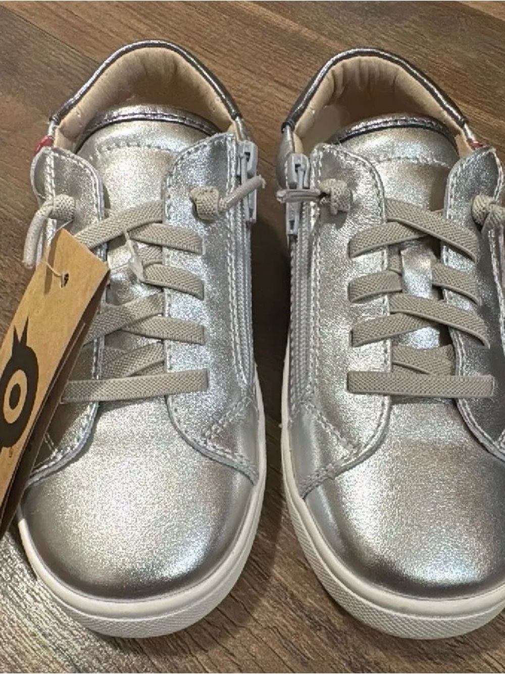 Old Soles Bolty Runner Kids Silver Metallic Sneakers
